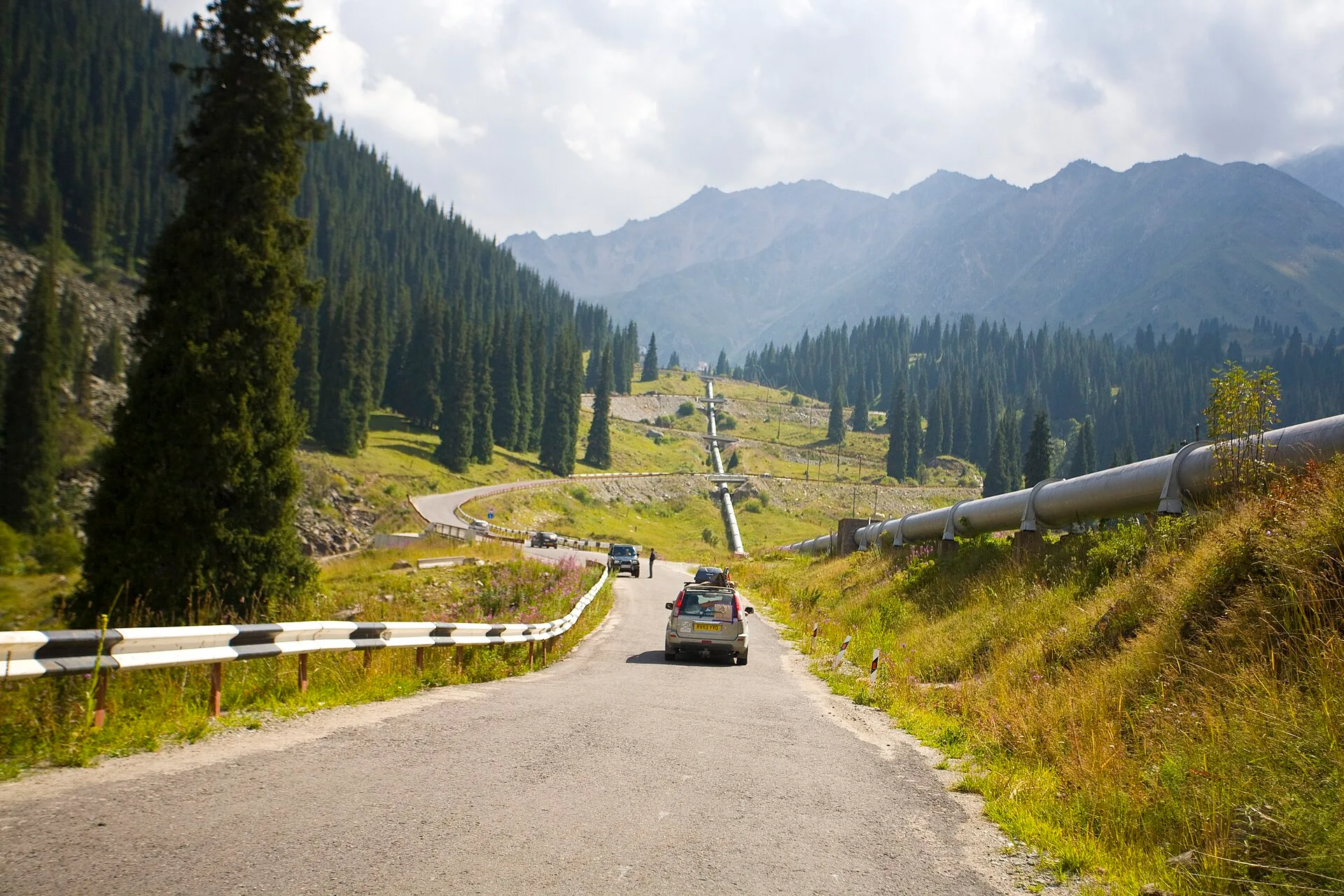 Mountain valley scenery in Ile-Alatau National Park near the Issyk Lake road.